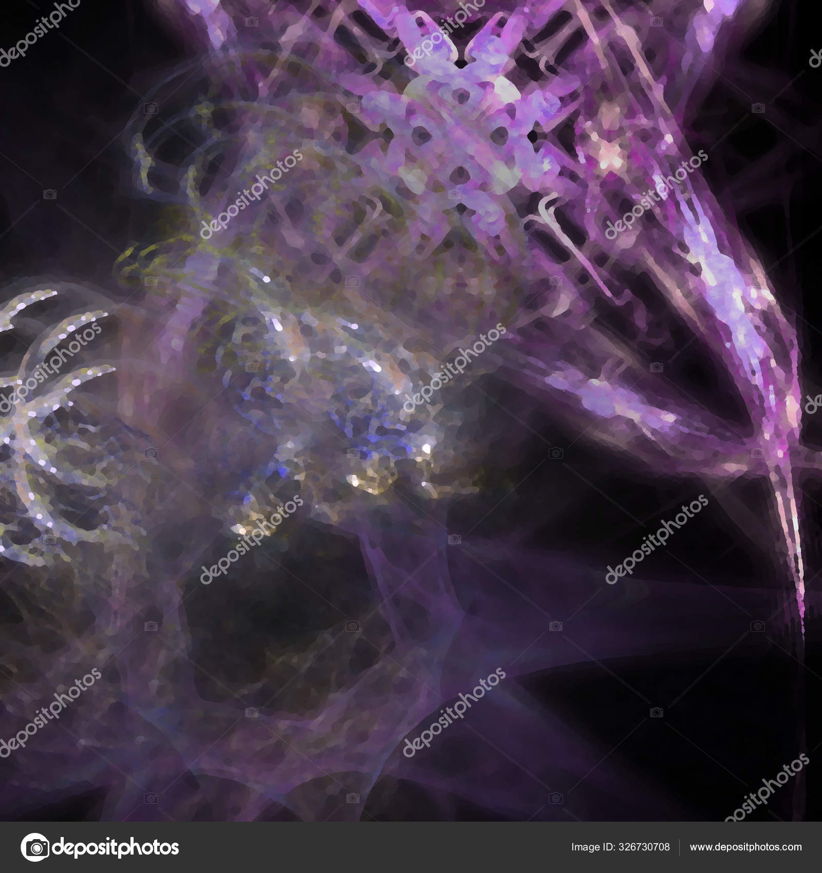 幻想中混乱的五颜六色的分形图案 抽象分形形状 3d 渲染插图背景或