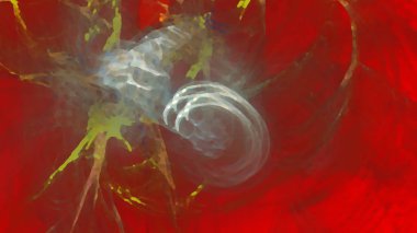 Fantezi kaotik renkli fraktal desen. Soyut Fraktal şekiller. 3D render resimde arka plan veya duvar kağıdı