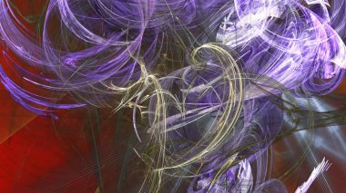 Fantezi kaotik renkli fraktal desen. Soyut Fraktal şekiller. 3D render resimde arka plan veya duvar kağıdı