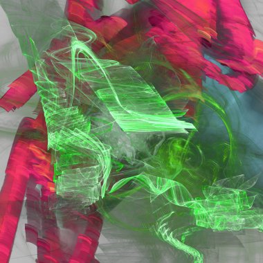 Fantezi kaotik renkli fraktal desen. Soyut Fraktal şekiller. 3D render resimde arka plan veya duvar kağıdı