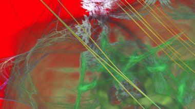 Fantezi kaotik renkli fraktal desen. Soyut Fraktal şekiller. 3D render resimde arka plan veya duvar kağıdı