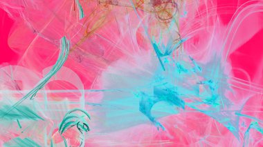 Fantezi kaotik renkli fraktal desen. Soyut Fraktal şekiller. 3D render resimde arka plan veya duvar kağıdı