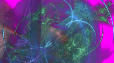 Fantezi kaotik renkli fraktal desen. Soyut Fraktal şekiller. 3D render resimde arka plan veya duvar kağıdı