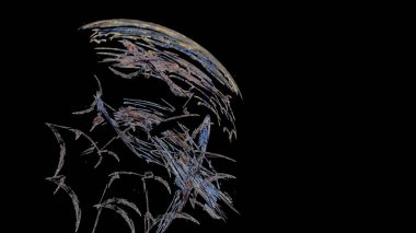 Fantezi kaotik renkli fraktal desen. Soyut Fraktal şekiller. 3D render resimde arka plan veya duvar kağıdı