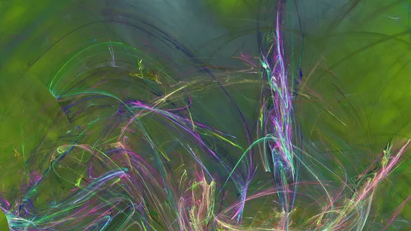 Fantezi kaotik renkli fraktal desen. Soyut Fraktal şekiller. 3D render resimde arka plan veya duvar kağıdı