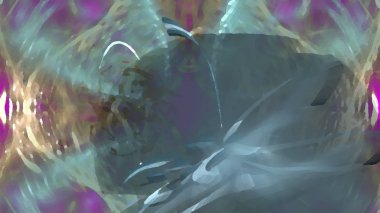 Fantezi kaotik renkli fraktal desen. Soyut Fraktal şekiller. 3D render resimde arka plan veya duvar kağıdı