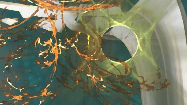 Fantezi kaotik renkli fraktal desen. Soyut Fraktal şekiller. 3D render resimde arka plan veya duvar kağıdı