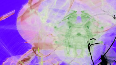 Fantezi kaotik renkli fraktal desen. Soyut Fraktal şekiller. 3D render resimde arka plan veya duvar kağıdı