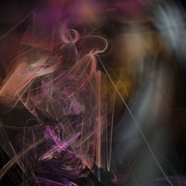 Fantezi kaotik renkli fraktal desen. Soyut Fraktal şekiller. 3D render resimde arka plan veya duvar kağıdı