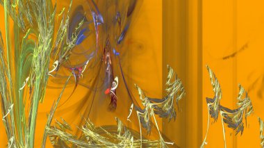 Fantezi kaotik renkli fraktal desen. Soyut Fraktal şekiller. 3D render resimde arka plan veya duvar kağıdı