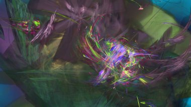 Fantezi kaotik renkli fraktal desen. Soyut Fraktal şekiller. 3D render resimde arka plan veya duvar kağıdı