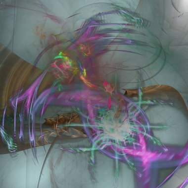 Fantezi kaotik renkli fraktal desen. Soyut Fraktal şekiller. 3D render resimde arka plan veya duvar kağıdı