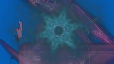 Fantezi kaotik renkli fraktal desen. Soyut Fraktal şekiller. 3D render resimde arka plan veya duvar kağıdı