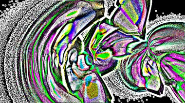 Fantezi kaotik renkli fraktal desen. Soyut Fraktal şekiller. 3D render resimde arka plan veya duvar kağıdı