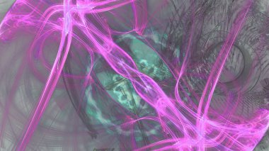 Fantezi kaotik renkli fraktal desen. Soyut Fraktal şekiller. 3D render resimde arka plan veya duvar kağıdı