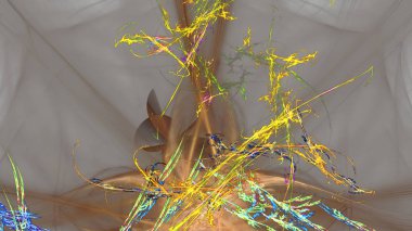 Fantezi kaotik renkli fraktal desen. Soyut Fraktal şekiller. 3D render resimde arka plan veya duvar kağıdı