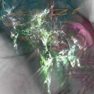 Fantezi kaotik renkli fraktal desen. Soyut Fraktal şekiller. 3D render resimde arka plan veya duvar kağıdı