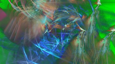 Fantezi kaotik renkli fraktal desen. Soyut Fraktal şekiller. 3D render resimde arka plan veya duvar kağıdı