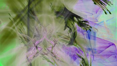 Fantezi kaotik renkli fraktal desen. Soyut Fraktal şekiller. 3D render resimde arka plan veya duvar kağıdı