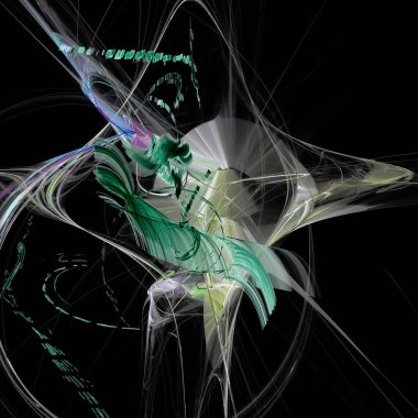 Fantezi kaotik renkli fraktal desen. Soyut Fraktal şekiller. 3D render resimde arka plan veya duvar kağıdı