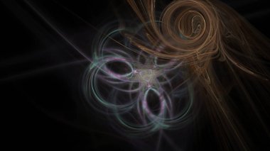 Fantezi kaotik renkli fraktal desen. Soyut Fraktal şekiller. 3D render resimde arka plan veya duvar kağıdı