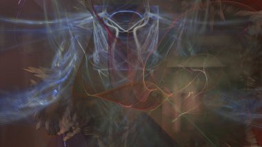 Fantezi kaotik renkli fraktal desen. Soyut Fraktal şekiller. 3D render resimde arka plan veya duvar kağıdı