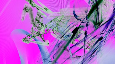 Fantezi kaotik renkli fraktal desen. Soyut Fraktal şekiller. 3D render resimde arka plan veya duvar kağıdı