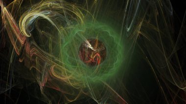 Fantezi kaotik renkli fraktal desen. Soyut Fraktal şekiller. 3D render resimde arka plan veya duvar kağıdı