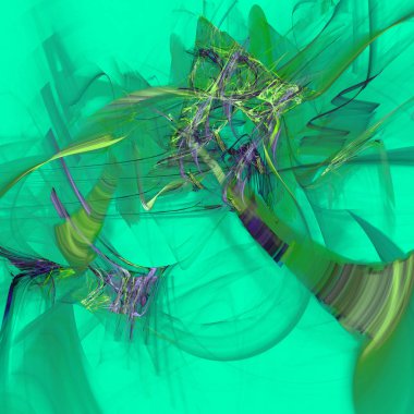 Fantezi kaotik renkli fraktal desen. Soyut Fraktal şekiller. 3D render resimde arka plan veya duvar kağıdı