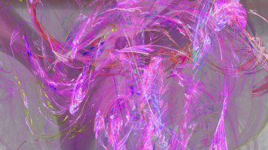 Fantezi kaotik renkli fraktal desen. Soyut Fraktal şekiller. 3D render resimde arka plan veya duvar kağıdı