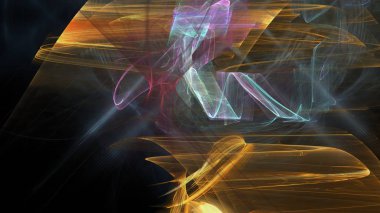 Fantezi kaotik renkli fraktal desen. Soyut Fraktal şekiller. 3D render resimde arka plan veya duvar kağıdı