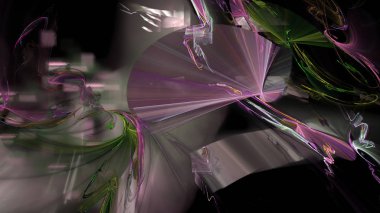 Fantezi kaotik renkli fraktal desen. Soyut Fraktal şekiller. 3D render resimde arka plan veya duvar kağıdı