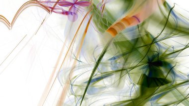 Fantezi kaotik renkli fraktal desen. Soyut Fraktal şekiller. 3D render resimde arka plan veya duvar kağıdı