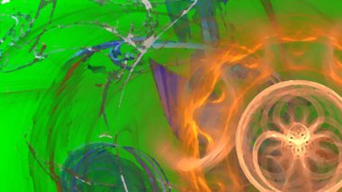 Fantezi kaotik renkli fraktal desen. Soyut Fraktal şekiller. 3D render resimde arka plan veya duvar kağıdı