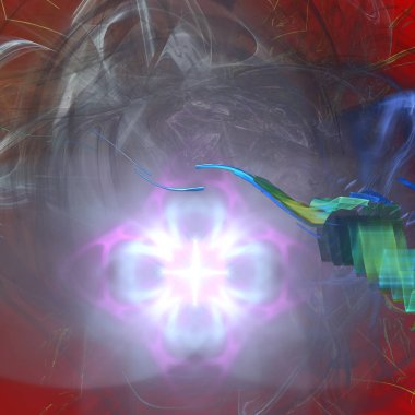 Fantezi kaotik renkli fraktal desen. Soyut Fraktal şekiller. 3D render resimde arka plan veya duvar kağıdı