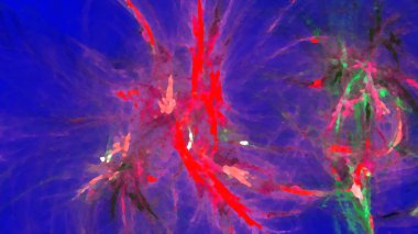 Fantezi kaotik renkli fraktal desen. Soyut Fraktal şekiller. 3D render resimde arka plan veya duvar kağıdı