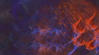 Fantezi kaotik renkli fraktal desen. Soyut Fraktal şekiller. 3D render resimde arka plan veya duvar kağıdı