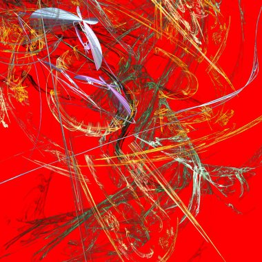 Fantezi kaotik renkli fraktal desen. Soyut Fraktal şekiller. 3D render resimde arka plan veya duvar kağıdı