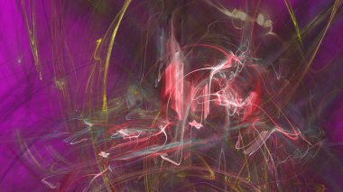 Fantezi kaotik renkli fraktal desen. Soyut Fraktal şekiller. 3D render resimde arka plan veya duvar kağıdı