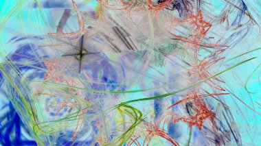 Fantezi kaotik renkli fraktal desen. Soyut Fraktal şekiller. 3D render resimde arka plan veya duvar kağıdı