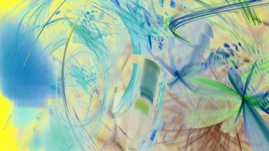 Fantezi kaotik renkli fraktal desen. Soyut Fraktal şekiller. 3D render resimde arka plan veya duvar kağıdı