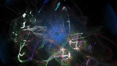 Fantezi kaotik renkli fraktal desen. Soyut Fraktal şekiller. 3D render resimde arka plan veya duvar kağıdı