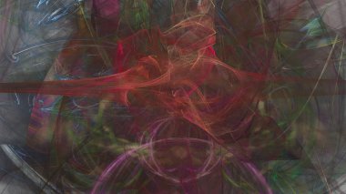 Fantezi kaotik renkli fraktal desen. Soyut Fraktal şekiller. 3D render resimde arka plan veya duvar kağıdı