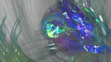 Fantezi kaotik renkli fraktal desen. Soyut Fraktal şekiller. 3D render resimde arka plan veya duvar kağıdı
