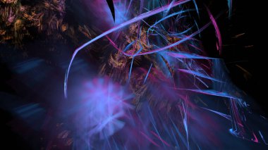 Fantezi kaotik renkli fraktal desen. Soyut Fraktal şekiller. 3D render resimde arka plan veya duvar kağıdı