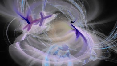 Fantezi kaotik renkli fraktal desen. Soyut Fraktal şekiller. 3D render resimde arka plan veya duvar kağıdı