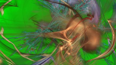 Fantezi kaotik renkli fraktal desen. Soyut Fraktal şekiller. 3D render resimde arka plan veya duvar kağıdı