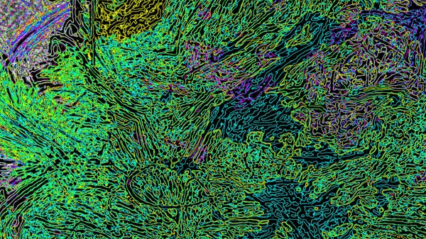 幻想中混乱的五颜六色的分形图案。抽象分形形状。3d 渲染插图背景或壁纸 — 图库照片