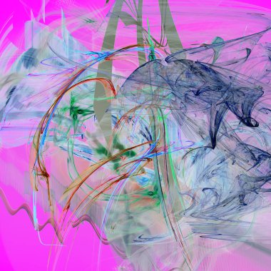 Fantezi kaotik renkli fraktal desen. Soyut Fraktal şekiller. 3D render resimde arka plan veya duvar kağıdı