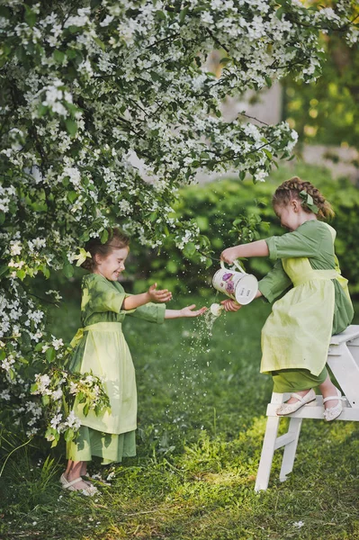 The process of washing hands in the garden from a watering can 8 — Stock Photo, Image